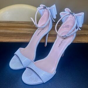 Zigi Soho Glittering Silver Heels with Bow